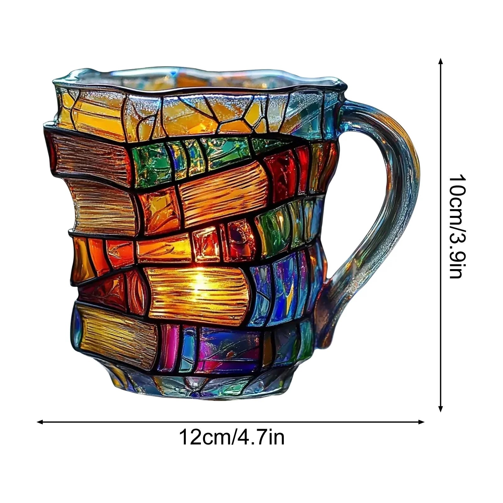 On Clearance ,Stackable Handmade Coffee Mugs,11Oz Novelty Unique 3D Painted Books Stack Morning Coffee Mug,Collection Gifts for Literature Lovers Readers Librarians Writers(#B)